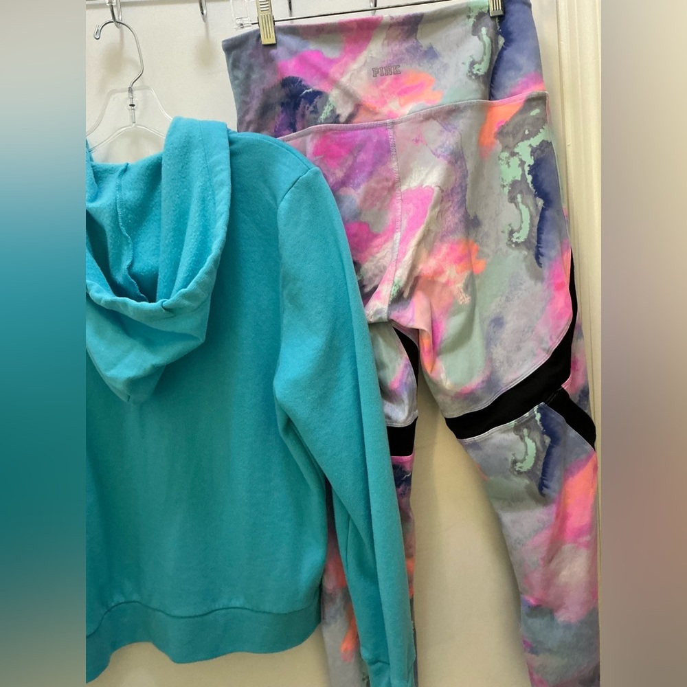 PINK Victoria's Secret Tie-Dye Leggings and Hoodie - Picture 4 of 5